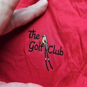 The Golf Club of Oklahoma Red Polo Golf Shirt Aureus 100% Cotton Men's LG